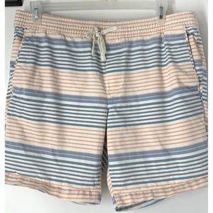 Men’s George beach cruise cotton shorts elastic large 5565 EUC Pockets Stripe